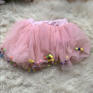 Toddler tutu, pink with Pom Poms